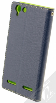 Forcell Fancy Book flipové pouzdro pro Lenovo K5, K5 Plus modro limetkově zelená (blue lime) zezadu