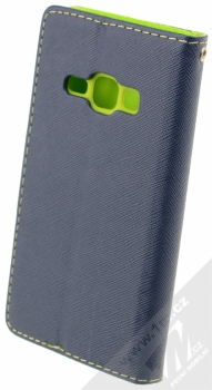 Forcell Fancy Book flipové pouzdro pro Samsung Galaxy J1 (2016) modro limetkově zelená (blue lime) zezadu