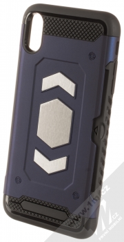 Forcell Magnet odolný ochranný kryt s kapsičkou a kovovým plíškem pro Apple iPhone XS Max tmavě modrá (dark blue)