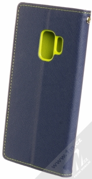 Goospery Fancy Diary flipové pouzdro pro Samsung Galaxy S9 modrá limetkově zelená (blue lime) zezadu