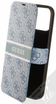 Guess 4G Printed Stripe Book flipové pouzdro pro Apple iPhone 13 Pro Max (GUBKP13X4GDBL) modrá (blue)