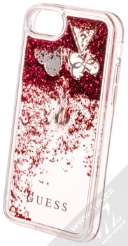 Guess Liquid Glitter Question of Heart ochranný kryt s přesýpacím efektem třpytek pro Apple iPhone 6, iPhone 6S, iPhone 7, iPhone 8 (GUHCI8GLHFLRA) červená (red) animace 1