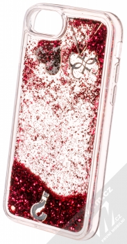 Guess Liquid Glitter Question of Heart ochranný kryt s přesýpacím efektem třpytek pro Apple iPhone 6, iPhone 6S, iPhone 7, iPhone 8 (GUHCI8GLHFLRA) červená (red) animace 3