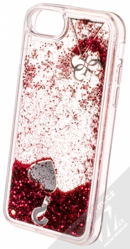 Guess Liquid Glitter Question of Heart ochranný kryt s přesýpacím efektem třpytek pro Apple iPhone 6, iPhone 6S, iPhone 7, iPhone 8 (GUHCI8GLHFLRA) červená (red) animace 4