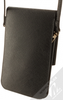 Guess Signature Saffiano Wallet Universal univerzální pouzdro kabelka s kapsičkami (GUWBRSAVSBK) černá (black) zezadu