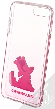Karl Lagerfeld Fun Choupette No Rope ochranný kryt s motivem pro Apple iPhone 7 Plus, iPhone 8 Plus (KLHCI8LCFNRCPI) růžová průhledná (pink transparent) zepředu