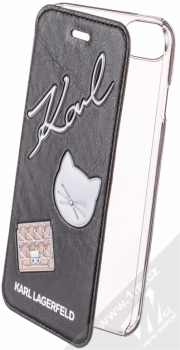 Karl Lagerfeld Pins Book flipové pouzdro s motivem pro Apple iPhone 7, iPhone 8 (KLFLBKI8PPIN) černá (black)