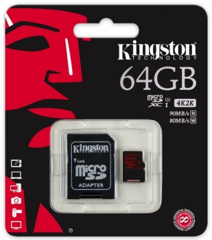 Kingston microSDXC 64GB Speed Class 3 (U3) paměťová karta