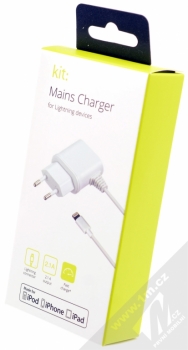 Kit Mains Charger 2,1A nabíječka do sítě s Lightning konektorem pro Apple iPhone, iPad, iPod (licence MFi) bílá (white) krabička
