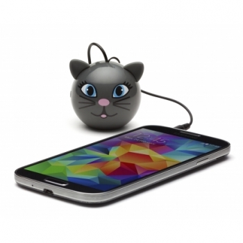 KitSound Mini Buddy Cat reproduktor pro mobilní telefon, mobil, smartphone - Kočka šedá (grey)
