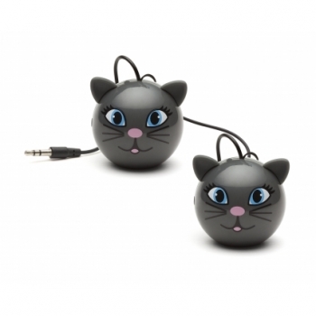 KitSound Mini Buddy Cat reproduktor pro mobilní telefon, mobil, smartphone - Kočka šedá (grey)