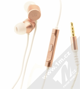 LG HSS-LE633 QuadBeat 3 Premium Earphone stereo headset s konektorem Jack 3,5mm vč. tlačítka bílá zlatá (white gold)
