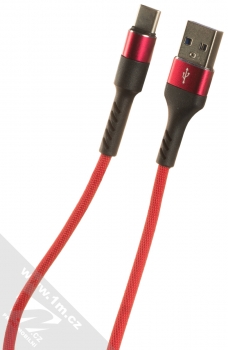 maXlife MXUC-01T opletený USB kabel s USB Type-C konektorem červená (red)