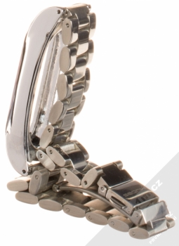MiJobs Metal Wristband kovový pásek na zápěstí pro Xiaomi Mi Band 2 stříbrná (silver) zezadu