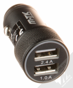 Moveteck K3504 nabíječka do auta s 2x USB výstupem, proudem 2,4A a 1A černá (black) konektory