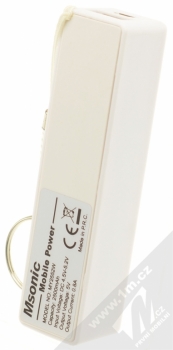 Msonic MY2552W PowerBank záložní zdroj 2500mAh pro mobilní telefon, mobil, smartphone bílá (white) zezadu