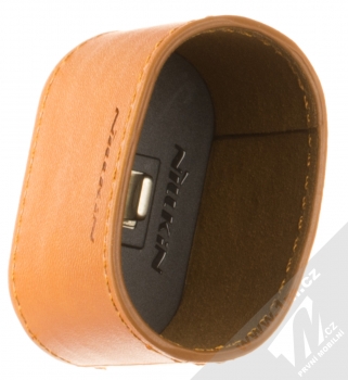 Nillkin Airpods Mate Wireless Charging Case kožené pouzdro s podporou bezdrátového nabíjení pro sluchátka Apple AirPods hnědá (brown) seshora