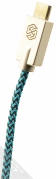 Nillkin Chic opletený USB kabel s USB Type-C konektorem pro mobilní telefon, mobil, smartphone, tablet modrozelená (green) Type-C konektor