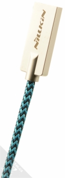 Nillkin Chic opletený USB kabel s USB Type-C konektorem pro mobilní telefon, mobil, smartphone, tablet modrozelená (green) USB konektor