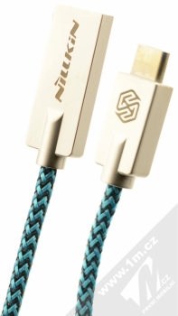 Nillkin Chic opletený USB kabel s USB Type-C konektorem pro mobilní telefon, mobil, smartphone, tablet modrozelená (green)