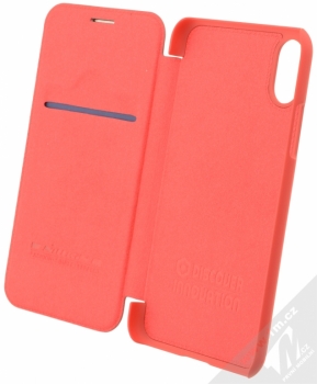Nillkin Qin flipové pouzdro pro Apple iPhone X červená (red) otevřené