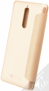Nillkin Sparkle flipové pouzdro pro Nokia 8 zlatá (gold) zezadu