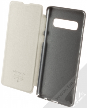 Nillkin Sparkle flipové pouzdro pro Samsung Galaxy S10 šedá (night black) otevřené