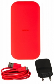 Nokia DC-50 - Přenosná bezdrátová nabíjecí podložka se záložním zdrojem, powerbanka 2400mAh červená (red)