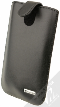 Pierre Cardin SLIM H10-11 vertikální výsuvné kožené pouzdro černá (black)