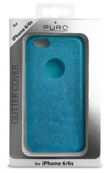 Puro Glitter Shine Cover třpytivý silikonový kryt pro Apple iPhone 6, iPhone 6S modrá (light blue)