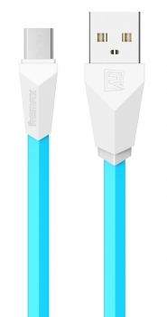 Remax Alien plochý USB kabel s microUSB konektorem pro mobilní telefon, mobil, smartphone modro bílá (blue white)