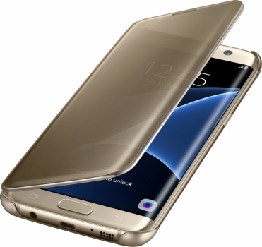 Samsung EF-ZG935CF Clear View Cover originální flipové pouzdro pro Samsung Galaxy S7 Edge zlatá (gold)