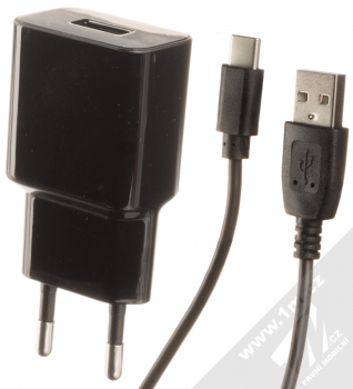 Setty Wall USB Charger nabíječka s USB výstupem a USB kabel s USB Type-C konektorem černá (black)