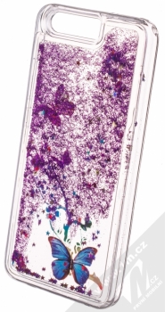 Sligo Liquid Glitter Butterfly ochranný kryt s přesýpacím efektem třpytek pro Huawei P10 fialová (purple) animace 3
