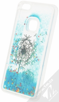 Sligo Liquid Glitter Flower ochranný kryt s přesýpacím efektem třpytek pro Huawei P10 Lite tyrkysová (cyan) animace 4