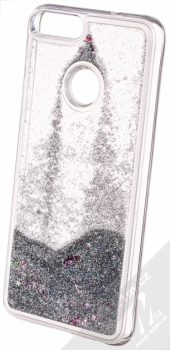 Sligo Liquid Glitter Full ochranný kryt s přesýpacím efektem třpytek pro Huawei P Smart stříbrná (silver) animace 5