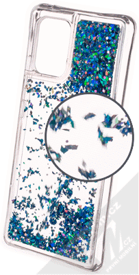 Sligo Liquid Sparkle Full ochranný kryt s přesýpacím efektem třpytek pro Samsung Galaxy S10 Lite tyrkysová (turquoise)