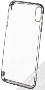 Sligo Plating Soft TPU pokovený ochranný kryt pro Apple iPhone XS Max černá (black) zepředu