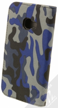 Sligo Smart Army maskované flipové pouzdro pro Samsung Galaxy Xcover 4 modrá černá šedá (blue black grey) zezadu