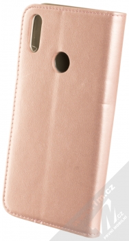 Sligo Smart Magnetic flipové pouzdro pro Huawei Y7 (2019) růžově zlatá (rose gold) zezadu