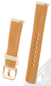 Strap Studio Urban Dress kožený pásek na zápěstí pro Samsung Galaxy Watch 42mm, Gear Sport bílá (lamb white) zezadu