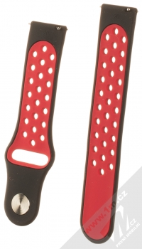 Tactical Double Color Strap silikonový pásek na zápěstí s univerzální osičkou 20mm černá červená (black red) zezadu