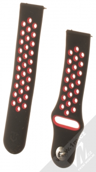 Tactical Double Color Strap silikonový pásek na zápěstí s univerzální osičkou 20mm černá červená (black red)