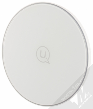 USAMS Carbon Fiber Mini Wireless Charging Pad podložka bezdrátového Qi nabíjení bílá (white) seshora