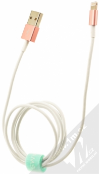 USAMS MFi USB kabel s Apple Lightning konektorem pro Apple iPhone, iPad, iPod (licence MFi) růžově zlatá (rose gold) balení