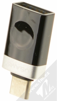 USAMS OTG miniaturní a elegantní OTG redukce z USB Type-C na USB pro mobilní telefon, mobil, smartphone, tablet černá stříbrná (black silver)