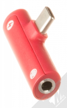 USAMS Type-C + 3.5mm Audio Adapter miniaturní rozdvojka z USB Type-C konektor na jack 3,5mm a USB Type-C konektor červená (red) 3,5mm jack konektor