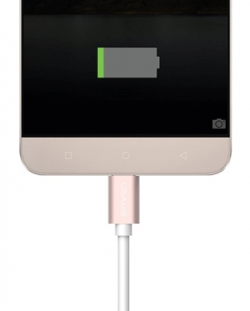 USAMS U-Right USB kabel s USB Type-C konektorem pro mobilní telefon, mobil, smartphone, tablet růžově zlatá (rose gold)