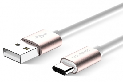 USAMS U-Right USB kabel s USB Type-C konektorem pro mobilní telefon, mobil, smartphone, tablet růžově zlatá (rose gold)
