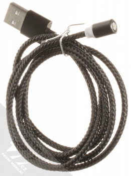 USAMS U-Sure Braided Magnetic Cable USB kabel s magnetickým pinovým konektorem a samostatnou magnetickou záslepkou s microUSB konektorem černá (black) USB kabel komplet